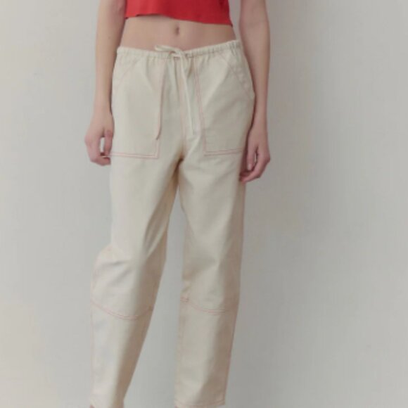 Ivy Pant Lisa Says Gah - Cream/Red - small ONLY - Picture 1 of 5